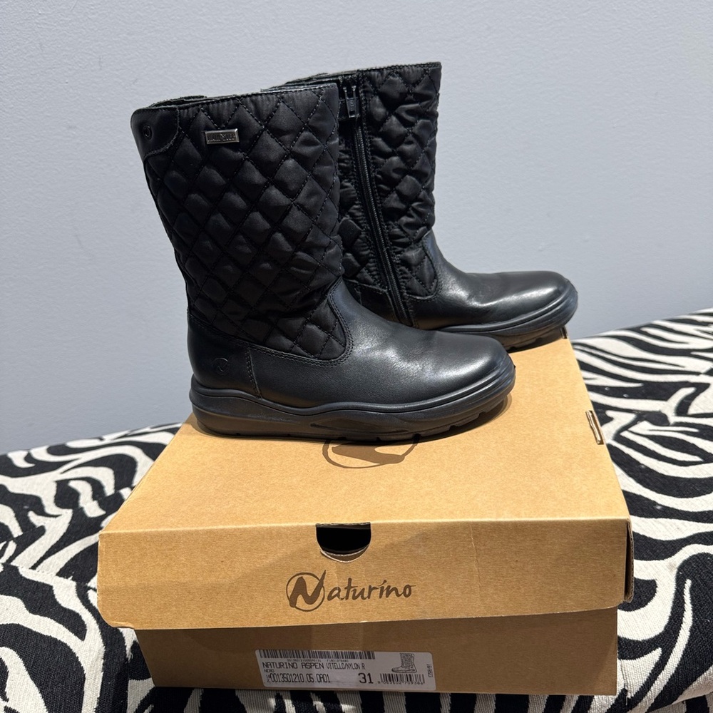 Naturino Black Quilted Winter Boots